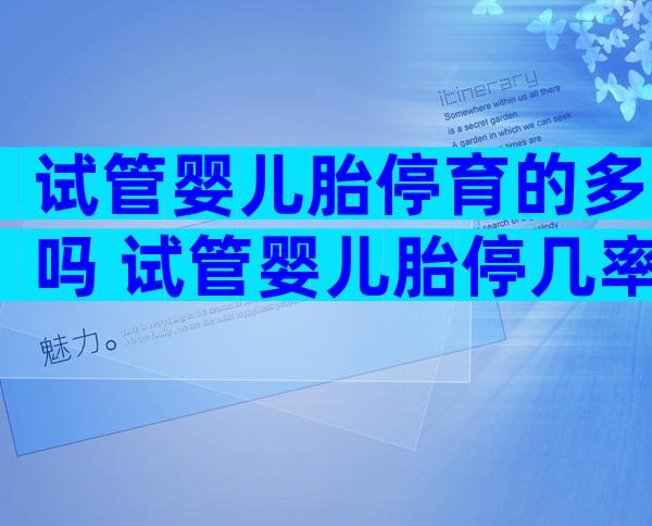 试管婴儿胎停育的多吗 试管婴儿胎停几率高吗